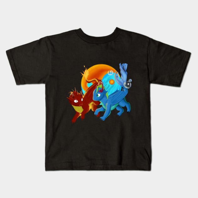 dragões elementais Kids T-Shirt by Tomich